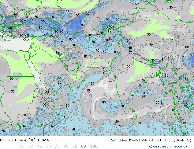 RH 700 hPa ECMWF  04.05.2024 06 UTC