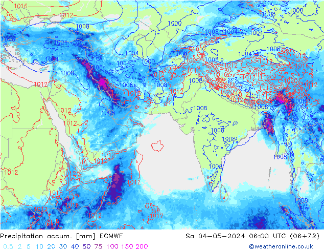 Précipitation accum. ECMWF sam 04.05.2024 06 UTC