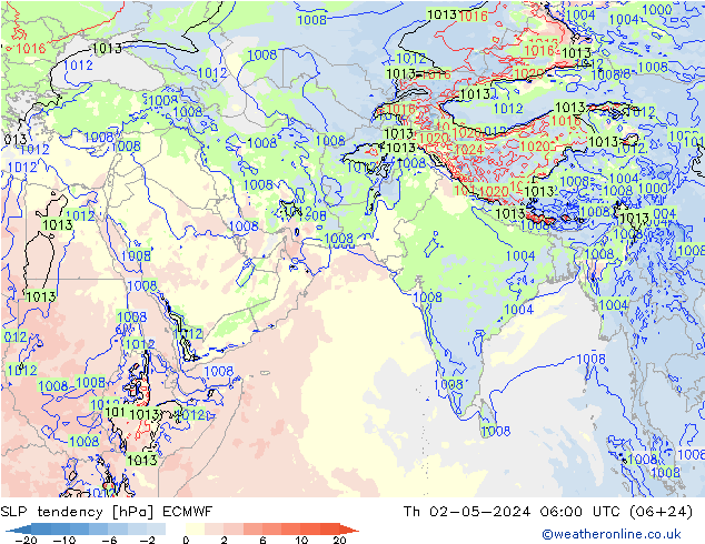 тенденция давления ECMWF чт 02.05.2024 06 UTC