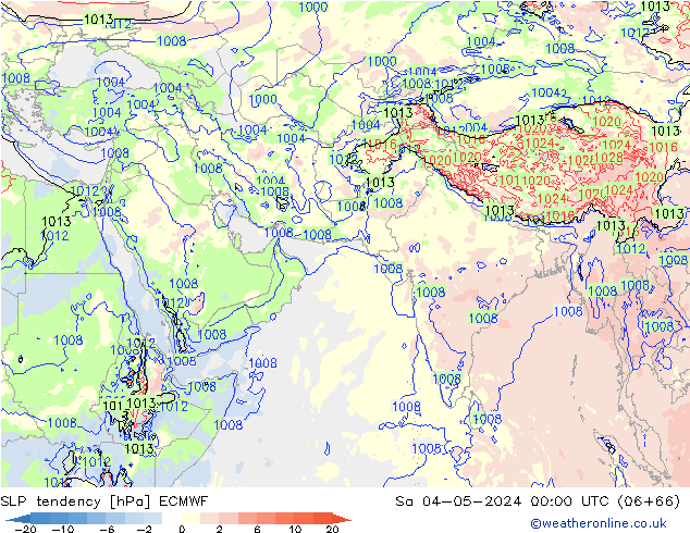 SLP tendency ECMWF Sáb 04.05.2024 00 UTC