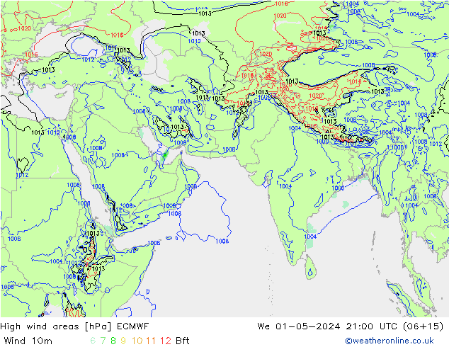 High wind areas ECMWF We 01.05.2024 21 UTC