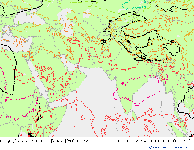 Z500/Rain (+SLP)/Z850 ECMWF jeu 02.05.2024 00 UTC