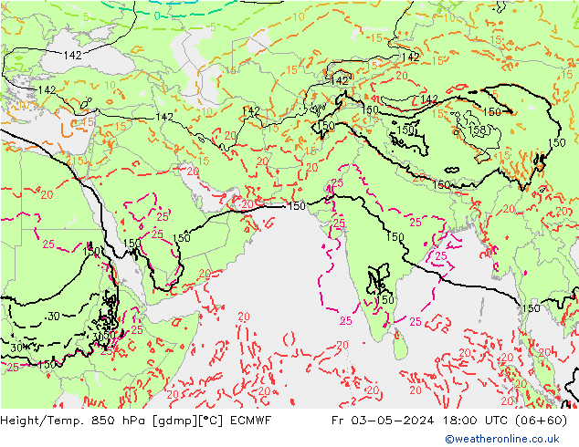 Height/Temp. 850 hPa ECMWF Fr 03.05.2024 18 UTC