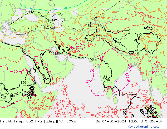 Z500/Rain (+SLP)/Z850 ECMWF сб 04.05.2024 18 UTC