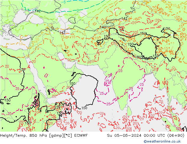 Z500/Rain (+SLP)/Z850 ECMWF Вс 05.05.2024 00 UTC