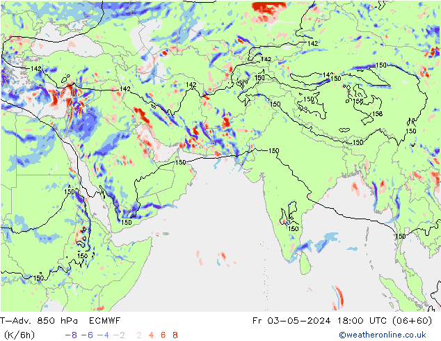 T-Adv. 850 hPa ECMWF Fr 03.05.2024 18 UTC