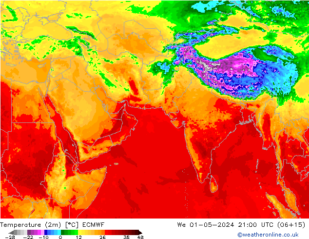 карта температуры ECMWF ср 01.05.2024 21 UTC