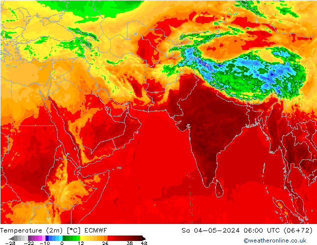 Temperaturkarte (2m) ECMWF Sa 04.05.2024 06 UTC