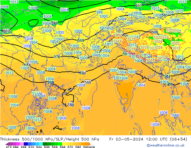 Thck 500-1000hPa ECMWF Fr 03.05.2024 12 UTC