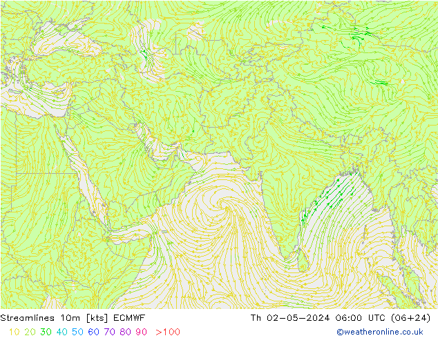 ветер 10m ECMWF чт 02.05.2024 06 UTC