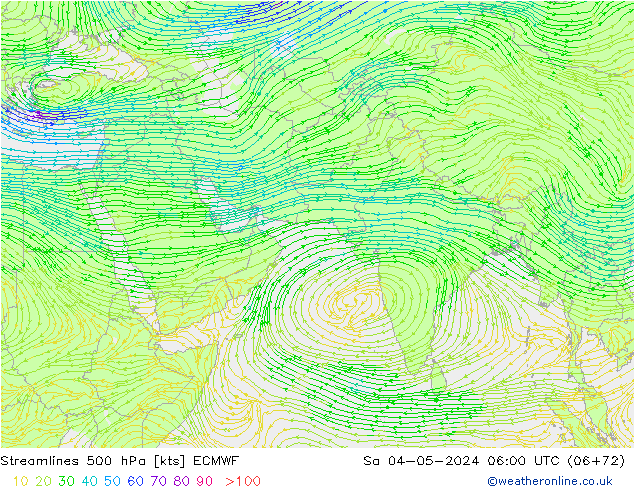 Rüzgar 500 hPa ECMWF Cts 04.05.2024 06 UTC