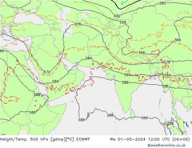 Z500/Rain (+SLP)/Z850 ECMWF mié 01.05.2024 12 UTC
