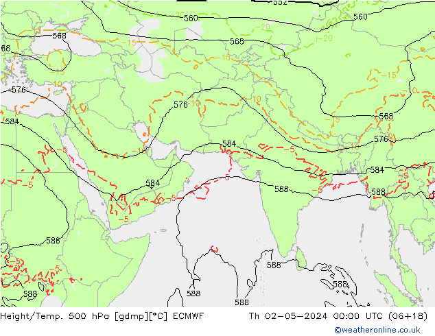 Yükseklik/Sıc. 500 hPa ECMWF Per 02.05.2024 00 UTC