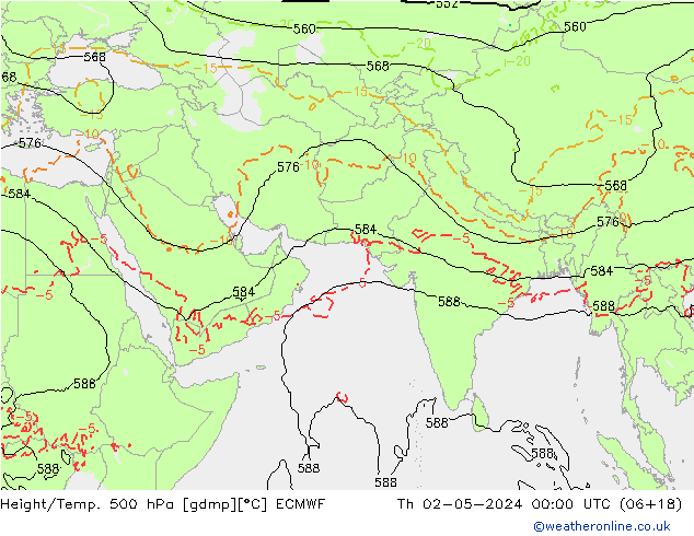 Z500/Rain (+SLP)/Z850 ECMWF jue 02.05.2024 00 UTC