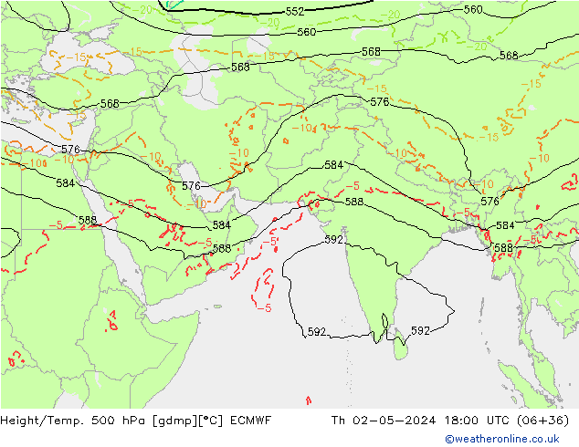 Z500/Rain (+SLP)/Z850 ECMWF Th 02.05.2024 18 UTC