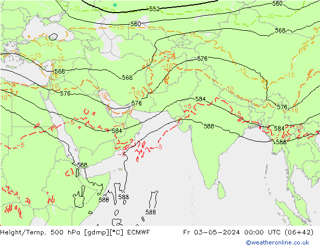 Z500/Regen(+SLP)/Z850 ECMWF vr 03.05.2024 00 UTC