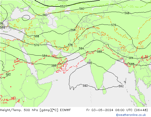Z500/Rain (+SLP)/Z850 ECMWF vie 03.05.2024 06 UTC
