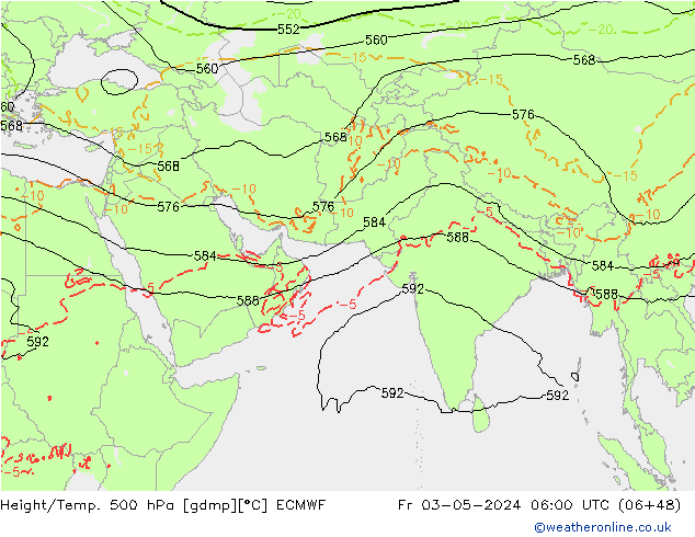 Z500/Rain (+SLP)/Z850 ECMWF ven 03.05.2024 06 UTC