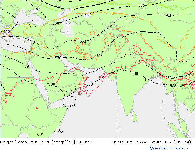 Z500/Rain (+SLP)/Z850 ECMWF Fr 03.05.2024 12 UTC