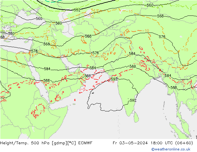 Z500/Yağmur (+YB)/Z850 ECMWF Cu 03.05.2024 18 UTC