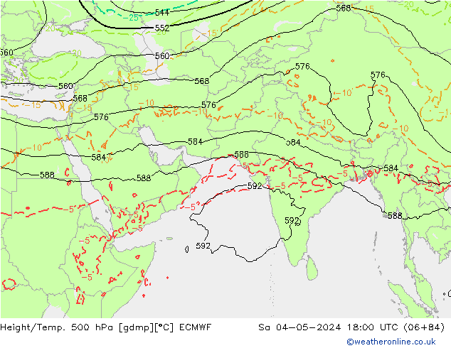 Z500/Rain (+SLP)/Z850 ECMWF сб 04.05.2024 18 UTC