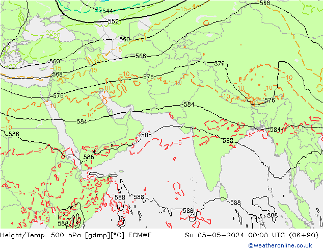Z500/Rain (+SLP)/Z850 ECMWF Вс 05.05.2024 00 UTC