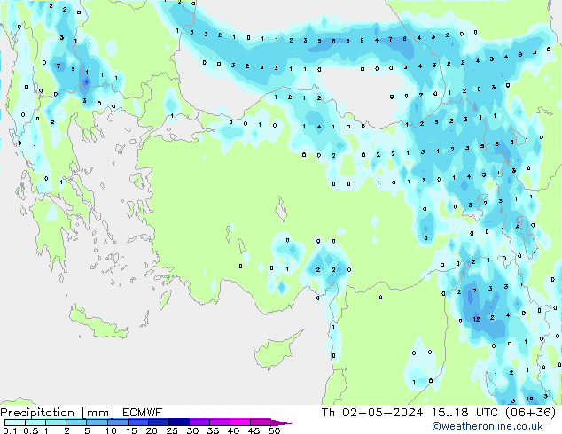 Srážky ECMWF Čt 02.05.2024 18 UTC