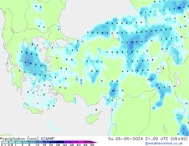 Precipitation ECMWF Su 05.05.2024 00 UTC