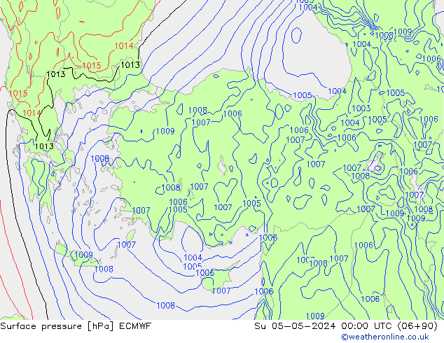 Surface pressure ECMWF Su 05.05.2024 00 UTC