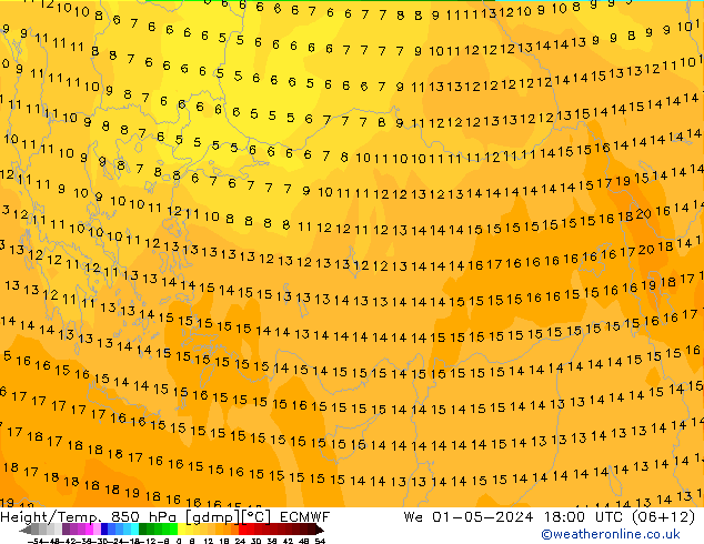 Z500/Rain (+SLP)/Z850 ECMWF Qua 01.05.2024 18 UTC