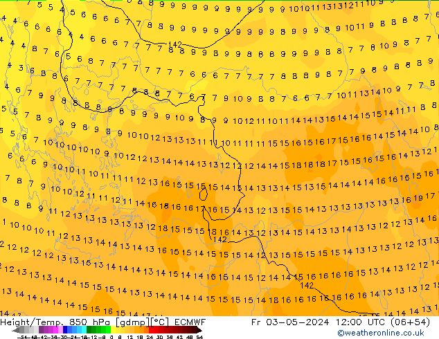 Z500/Rain (+SLP)/Z850 ECMWF  03.05.2024 12 UTC