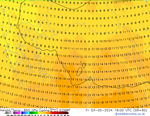 Z500/Yağmur (+YB)/Z850 ECMWF Cu 03.05.2024 18 UTC