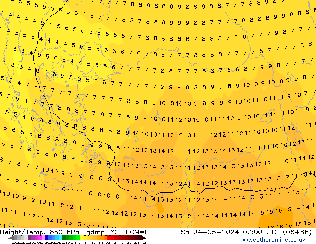 Z500/Regen(+SLP)/Z850 ECMWF za 04.05.2024 00 UTC