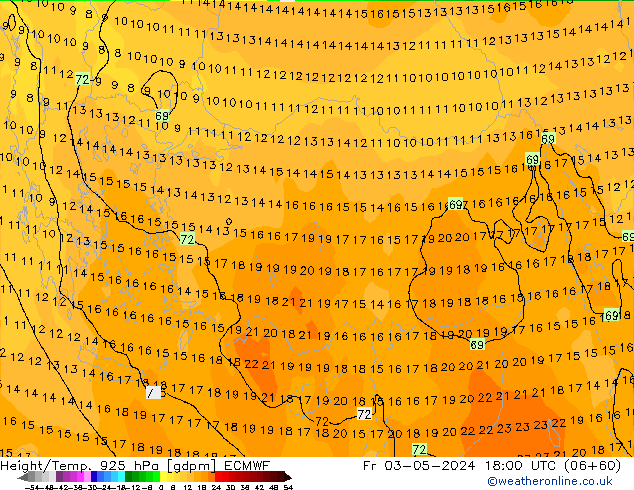 Height/Temp. 925 hPa ECMWF  03.05.2024 18 UTC