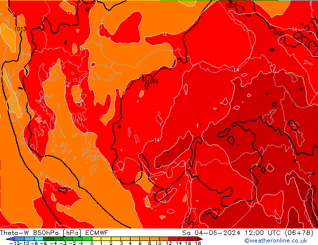 Theta-W 850hPa ECMWF Sa 04.05.2024 12 UTC