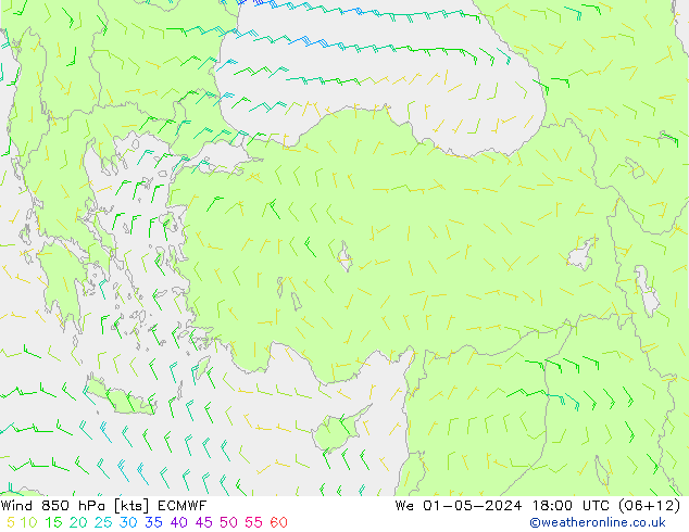 Wind 850 hPa ECMWF We 01.05.2024 18 UTC