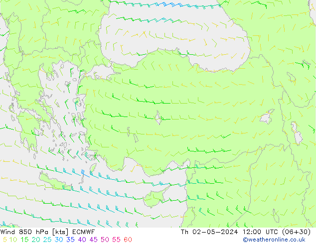 Wind 850 hPa ECMWF Th 02.05.2024 12 UTC