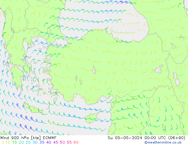 Wind 900 hPa ECMWF Su 05.05.2024 00 UTC