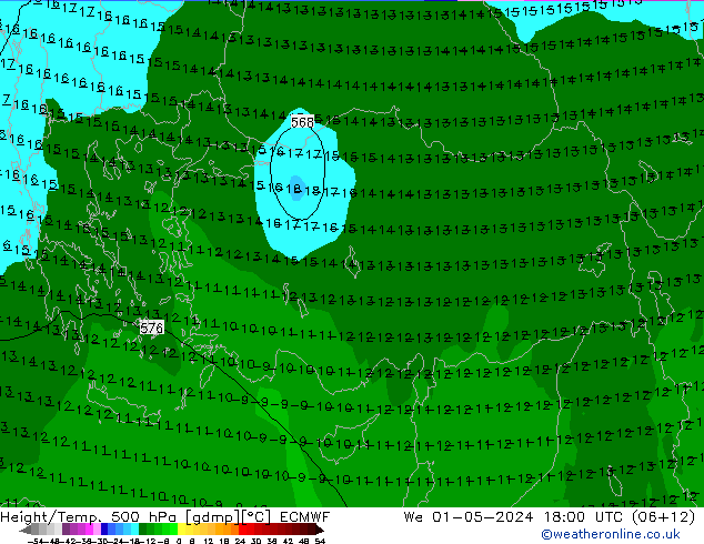 Z500/Rain (+SLP)/Z850 ECMWF We 01.05.2024 18 UTC