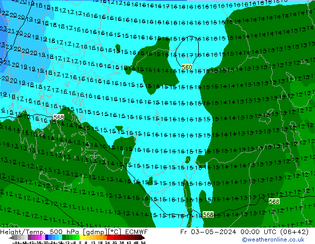 Z500/Rain (+SLP)/Z850 ECMWF ven 03.05.2024 00 UTC