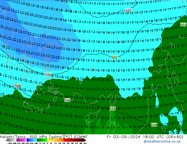 Z500/Rain (+SLP)/Z850 ECMWF ven 03.05.2024 18 UTC