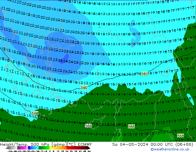 Z500/Rain (+SLP)/Z850 ECMWF sáb 04.05.2024 00 UTC