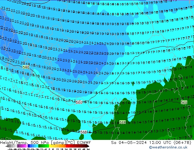 Z500/Regen(+SLP)/Z850 ECMWF za 04.05.2024 12 UTC