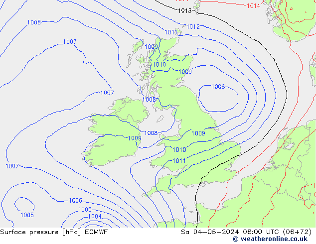 Atmosférický tlak ECMWF So 04.05.2024 06 UTC