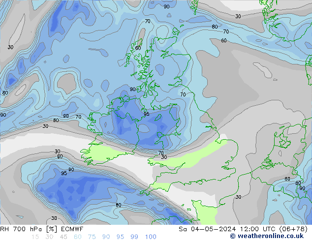 RH 700 hPa ECMWF Sa 04.05.2024 12 UTC