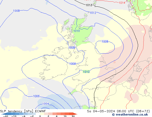 SLP tendency ECMWF So 04.05.2024 06 UTC