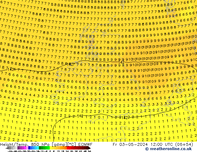 Z500/Rain (+SLP)/Z850 ECMWF  03.05.2024 12 UTC