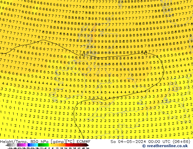 Z500/Rain (+SLP)/Z850 ECMWF Sáb 04.05.2024 00 UTC