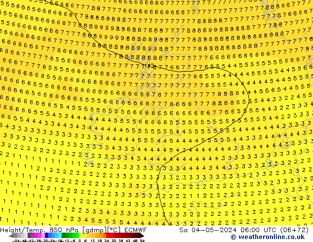 Z500/Rain (+SLP)/Z850 ECMWF Sa 04.05.2024 06 UTC