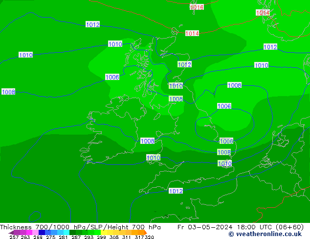 Thck 700-1000 hPa ECMWF ven 03.05.2024 18 UTC